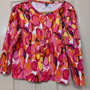 Rafaella Pink, Red, Yellow and Orange Sweater Cardigan